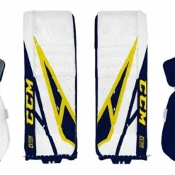 CCM GP EXTREME FLEX PRO 4 GOALIE PAD WHT/NVY/YLW 34+1.5 -Outlet sportwheels Store image 3098