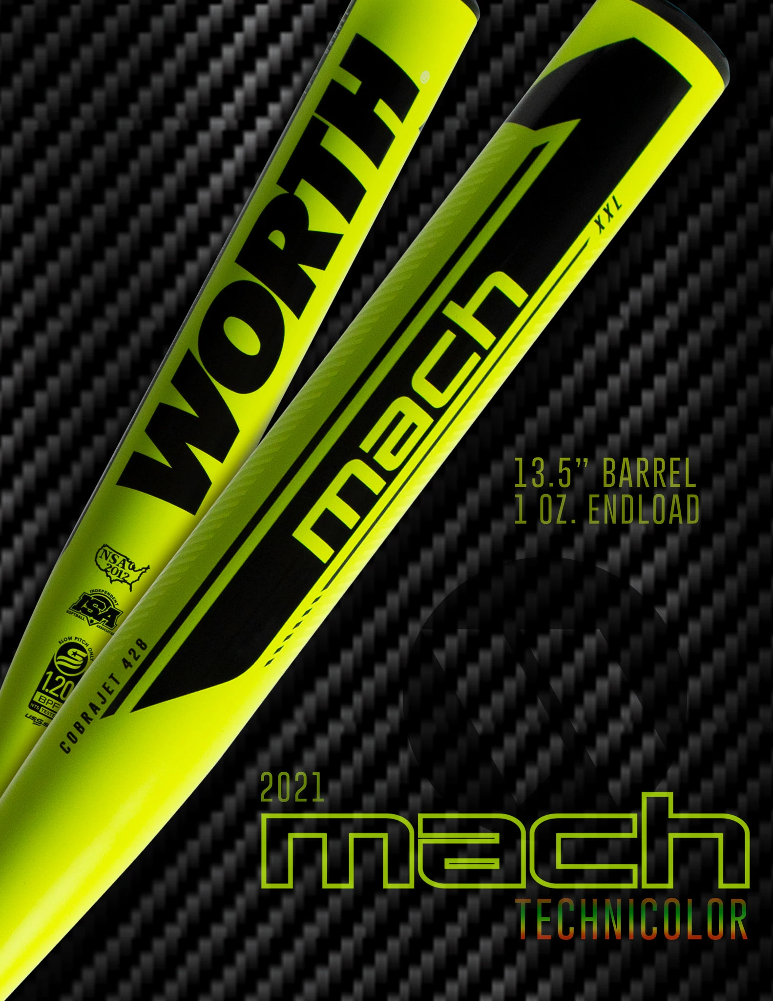 2021 WORTH MACH 1 COBRAJET XXL 13.5" USSSA SOFTBALL BAT 2 2021 WORTH MACH 1 COBRAJET XXL 13.5" USSSA SOFTBALL BAT - Image 2