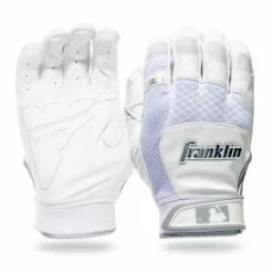 FRANKLIN SHOK SORB X BATTING GLOVE ADULT PEARL WHITE MED