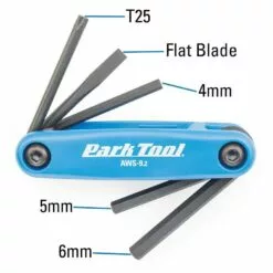 Park Tool, AWS-9.2, Folding screwdriver/ hex wrench set, 4mm, 5mm, 6mm, Flat blade and T25 -Outlet sportwheels Store image 7677