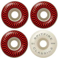 Spitfire Wheels - F4 - 101D - Classics Red 51 - Set/4